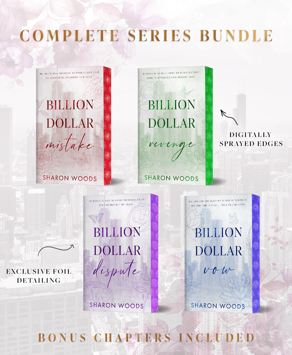 All Four Billion Dollar Foiled and Sprayed Edge Paperbacks